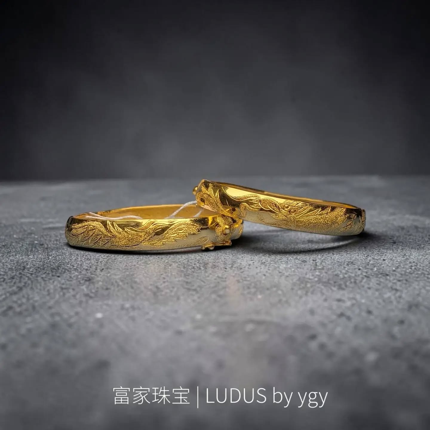 Intricately Engraved Gold Rings