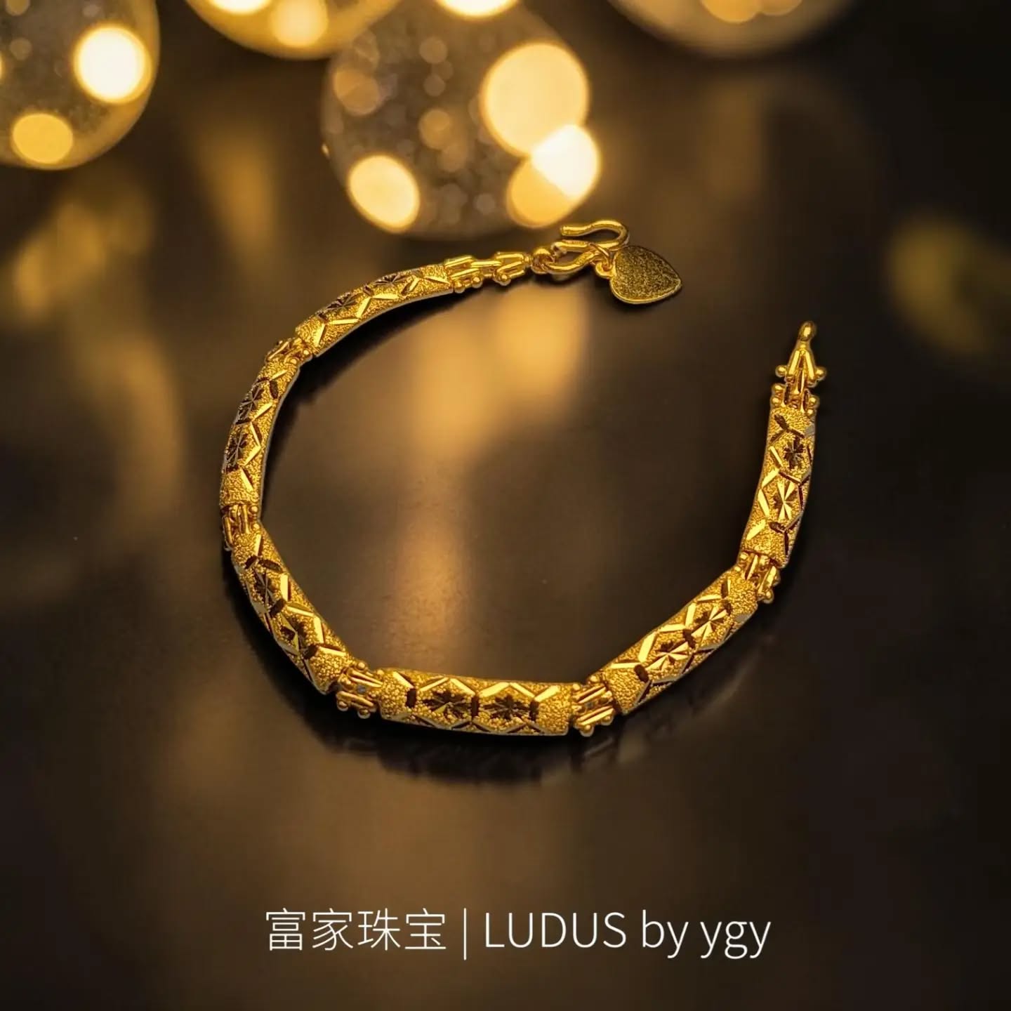 Intricate Geometric Gold Bracelet