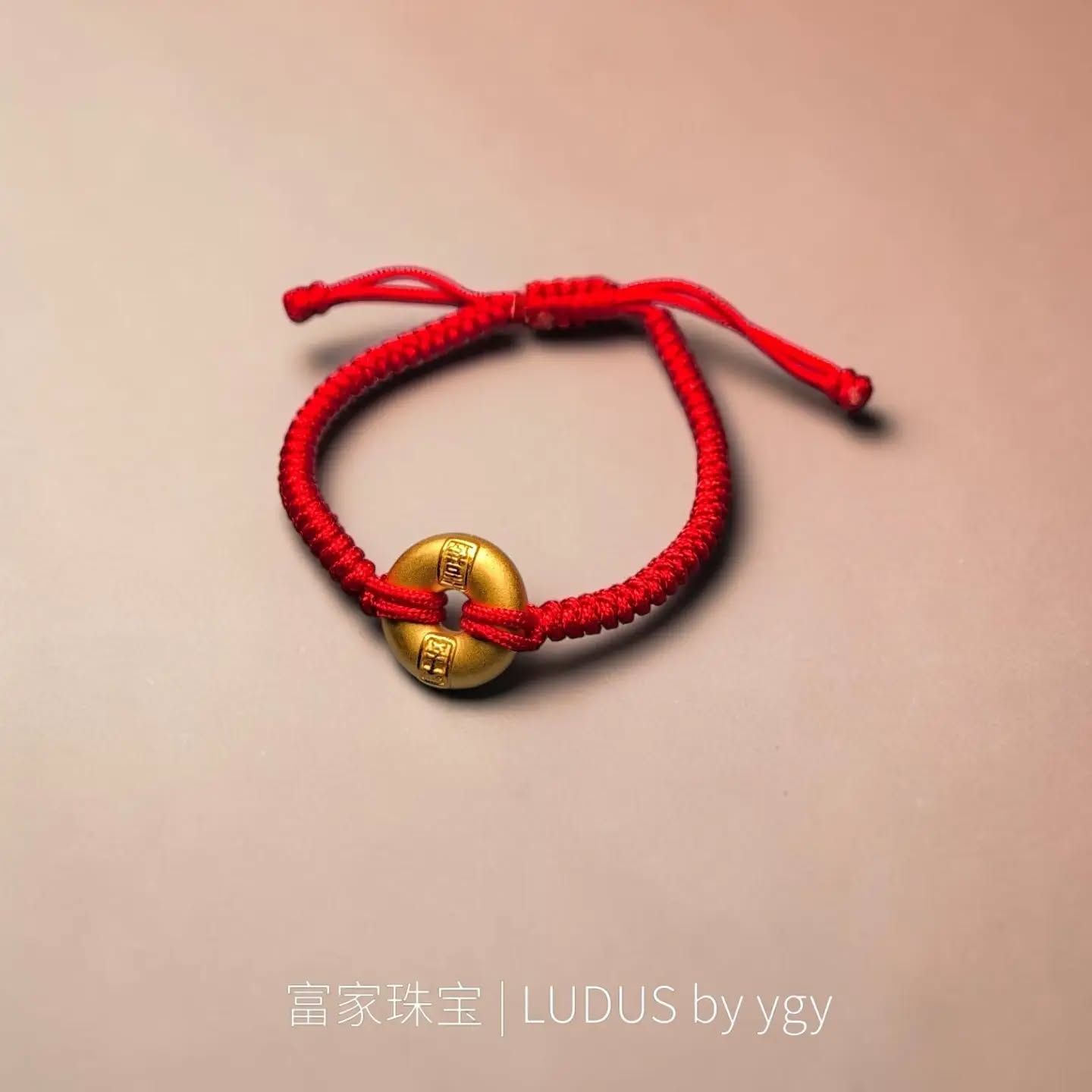 Elegant Red Cord Gold Bracelet