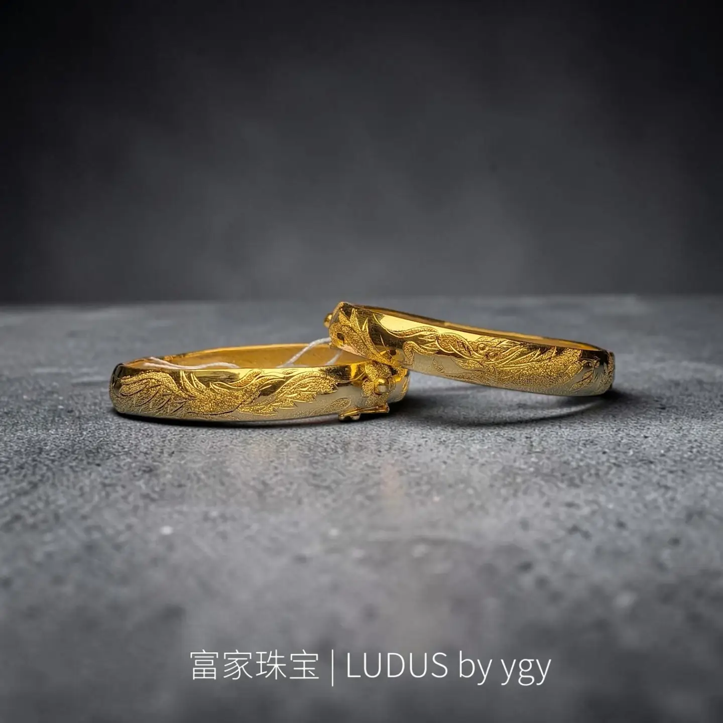 Ornate Floral Gold Bangles